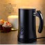 Ovente Electric Frother, Milk Steamer, Foam Maker for Coffee, Double-Wall Insulated, Frothing & Heating Whisks, Auto Shut-Off, Black (FR4810B)