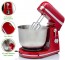 Ovente Professional Stand Mixer, 3.7 Quarts, 6 Speed Settings, 7.45 lb, Red (SM880RI)