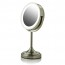Ovente LED Lighted Tabletop Makeup Mirror, 7 Inch, Dual-Sided 1x/7x Magnification, Nickel Brushed (MCT70BR)
