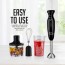 600 ml. Food Chopper Attachment with Reversible Blades, Compatible with Ovente Multipurpose Immersion Hand Blender Set HS500 series, Black, ACPHS7001B