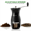 Ovente Burr Manual Coffee Grinder 12 Gram Capacity, Stainless Steel Material with Compact and Portable Features, Perfect Grinding for Easy Fresh Espresso, Dry Herbs, Black (CGM130B)