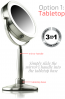 Ovente Three In One Vanity  Makeup Mirror with 3 Tone Led Light Option, 2.7 Pound (MFM70 Series)