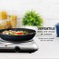 Ovente Electric Double-Plate Burner, 7" (750W) + 7" (750W) Infrared Ceramic Glass Cooktop, Silver (BGI202S)