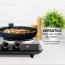 Ovente Electric Double Cast Iron Burner 7 Inch Plate with Temperature Knob (BGS102B)