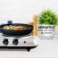 Ovente Electric Double Cast Iron Burner 7 Inch Plate with Temperature Knob (BGS102S)