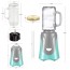 Ovente Electric Personal Portable Blender, 18 Ounce Drink Mixer, Frozen Margarita, Shake & Smoothie Maker, Glass Jar with Stainless Steel Blades and 300-Watt Base, Compact BPA-Free, Turquoise BLH1002T