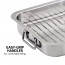 Ovente Oven Roasting Pan 13 x 9.4 Inch Stainless Steel Portable Baking Tray with Rack and Handle, Silver, CWR23131S