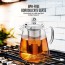 Ovente Glass Teapot with Removable Stainless-Steel Infuser, Freezer, Stove, & Dishwasher Safe, Durable and Easy to Clean, Perfect Cup of Loose Leaf, Bloom, and Fruits Tea, 40 oz. FGF40T 