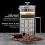 Ovente French Press Coffee Tea & Expresso Maker Heat Resistant Borosilicate Glass Portable 4 Filter Stainless Steel System Pitcher for Camping Home Office Dorm Bonus Scoop BPA Free (FSS Series)