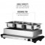 Ovente Electric Buffet Server with Warming Tray, Three 1.5QT Warming Pans, Stainless Steel, Adjustable Temperature Control, 200W, Silver (FW173S) 