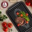 Ovente Electric Indoor Grill with 15 x 10-inch Non-Stick Cooking Plate, Dishwasher-Safe Base and Removable Drip Tray, Adjustable Temperature Knob, Black GD1510NLB