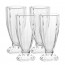 Ovente Old-Fashioned Milkshake Glasses, Durable & BPA-Free Clear Cups Perfect for Root Beer Float, Strawberry Shake, Sherbet, Soda, Sundae, and Ice Cream, Dishwasher Safe, Set of 4, 12.5 oz, GM22040