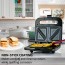 Ovente Electric Sandwich Maker, Non-Stick Plates, Anti-Skid Feet, Indicator Lights, Stainless Steel, 750W, Black (GPS401B)