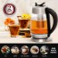 Ovente Glass Electric Tea Kettle 1.8 Liter BPA Free Cordless Body, 1500W Instant Hot Water Boiler Heater with Stainless Steel Infuser and Automatic Shut Off for Coffee, Tea, Chocolate, Silver KG661S 
