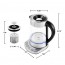 Ovente 1.7 Liter, BPA-Free Electric Glass Hot Water Kettle with Stainless-Steel Infuser and ProntoFill Technology (KG733S)
