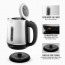 Ovente Electric Kettle, Stainless Steel, BPA-Free, Cordless, Concealed Heating Element, Auto Shut Off & Boil-Dry Protection, 1.2L, Brushed Silver (KS22S)