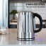 Ovente Portable Stainless Steel Electric Kettle, 1.7 Liter, 1750 Watts (KS711 Series)