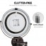 Ovente Wall Mount Mirror, 1×/7× Magnification, LED Ring Light, 8.5", Battery-Operated (MFW85ABZ1X7X) 