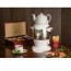 Ovente Stainless Steel Samovar Tea Maker with Ceramic Teapot
