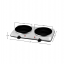 Ovente Electric Double-Plate Burner, 7" (750W) + 7" (750W) Infrared Ceramic Glass Cooktop, Silver (BGI202S)